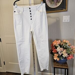 KanCan Jeans Womens 15/31 White High Rise Button Fly Skinny Stretch GUC